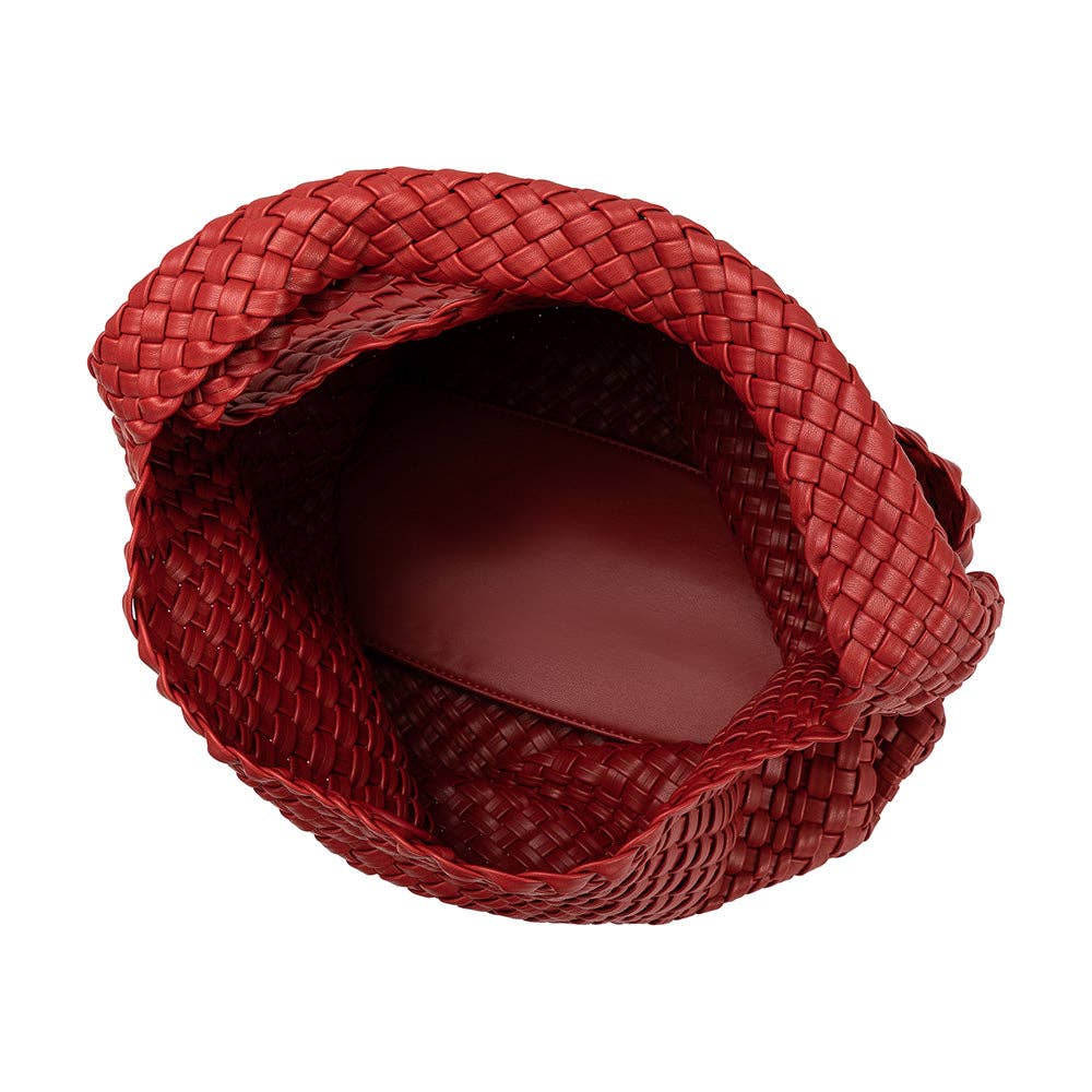 MELIE BIANCO: Johanna Wine Recycled Vegan Shoulder Bag