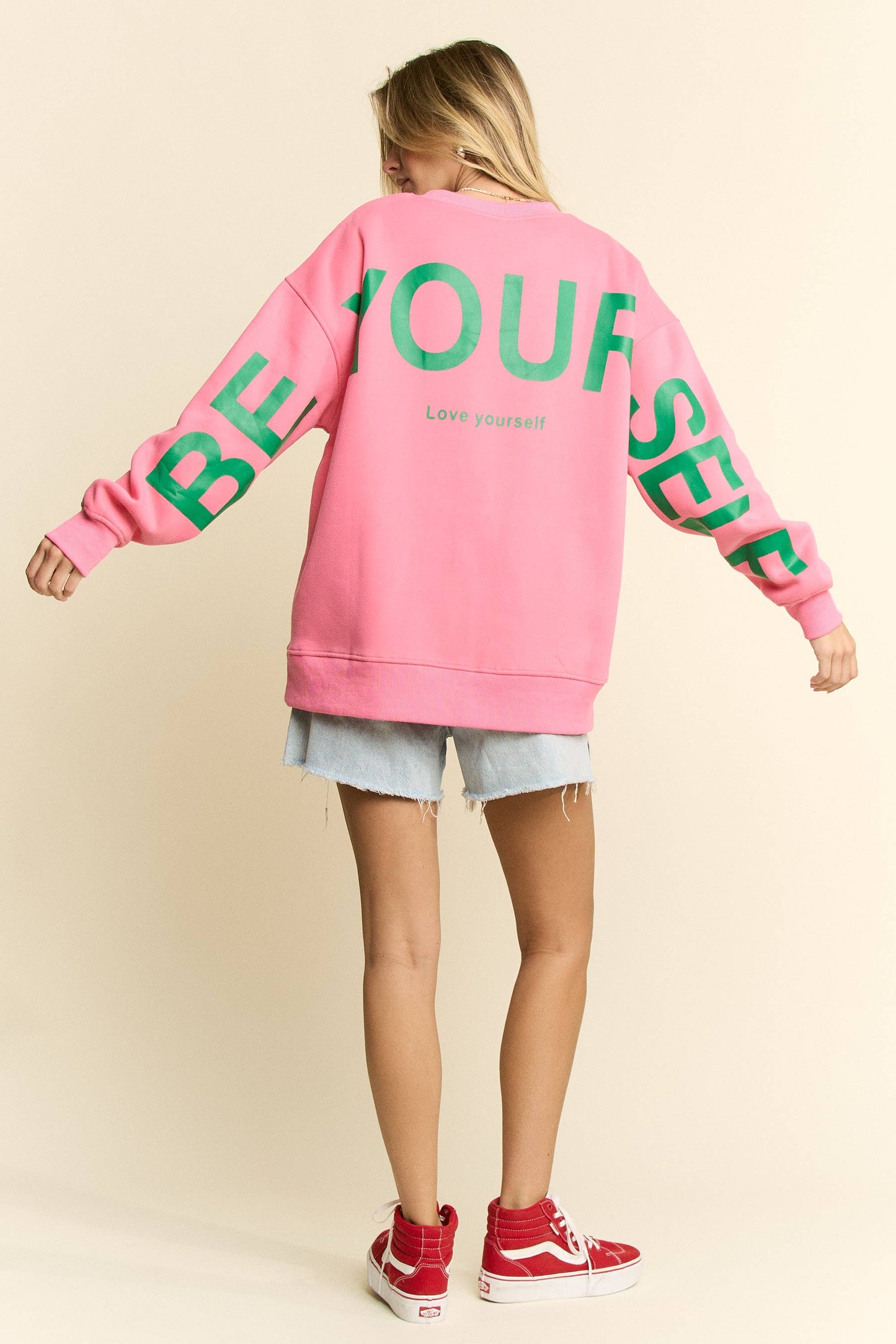 Love Yourself Oversized Brown Sweatshirt