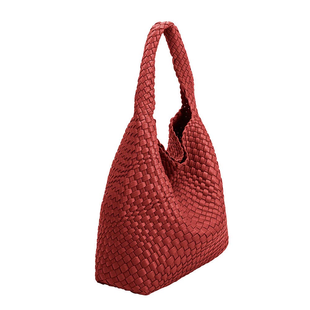 MELIE BIANCO: Johanna Wine Recycled Vegan Shoulder Bag