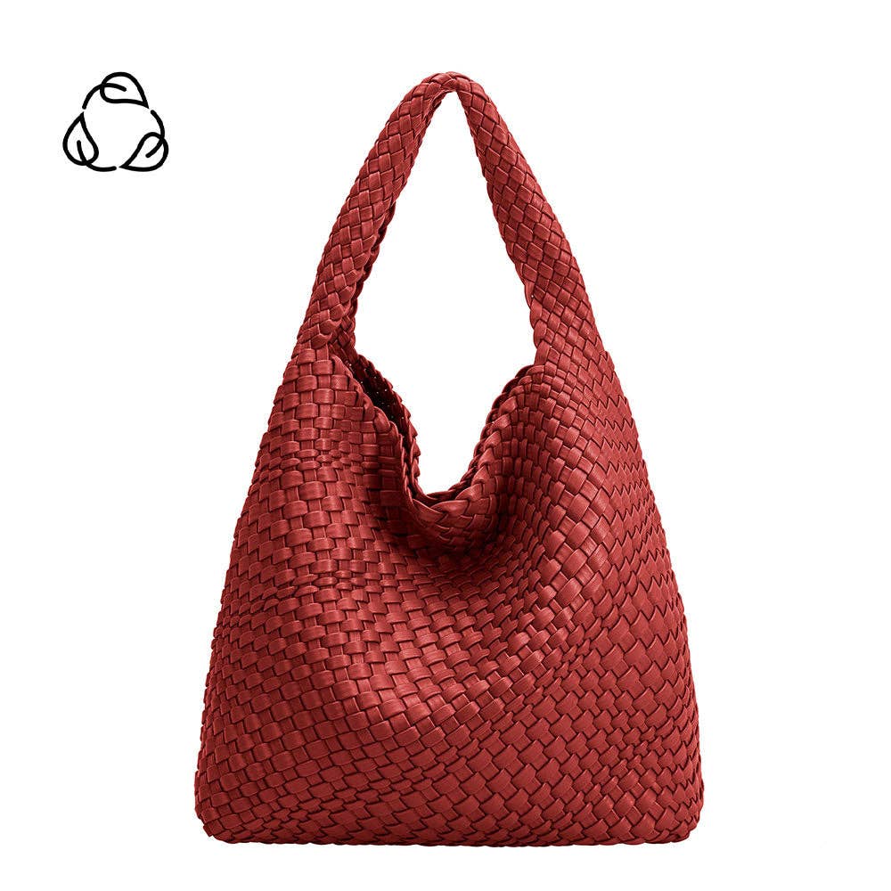 MELIE BIANCO: Johanna Wine Recycled Vegan Shoulder Bag