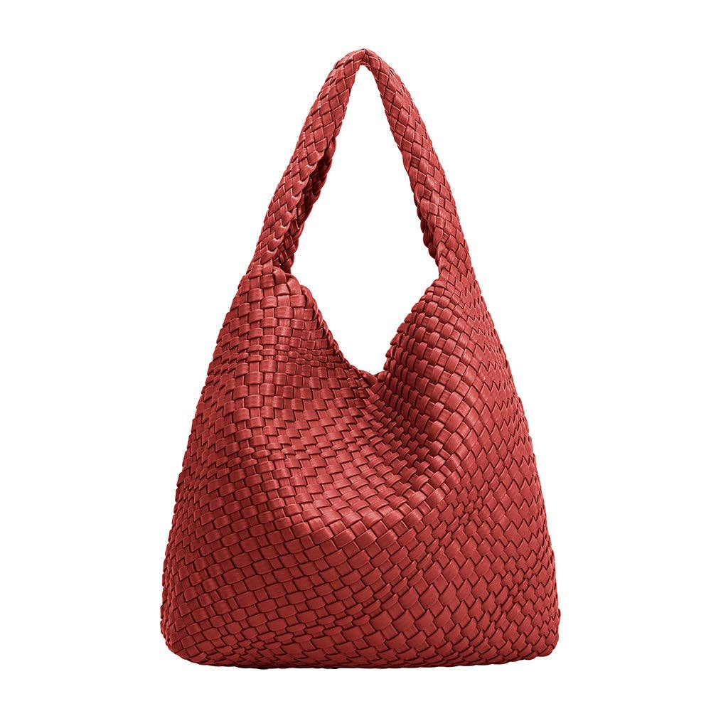 MELIE BIANCO: Johanna Wine Recycled Vegan Shoulder Bag