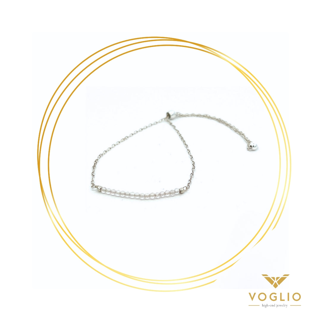 Adjustable Rose Quartz Sterling Bracelet | Uniquely Claudia Boutique