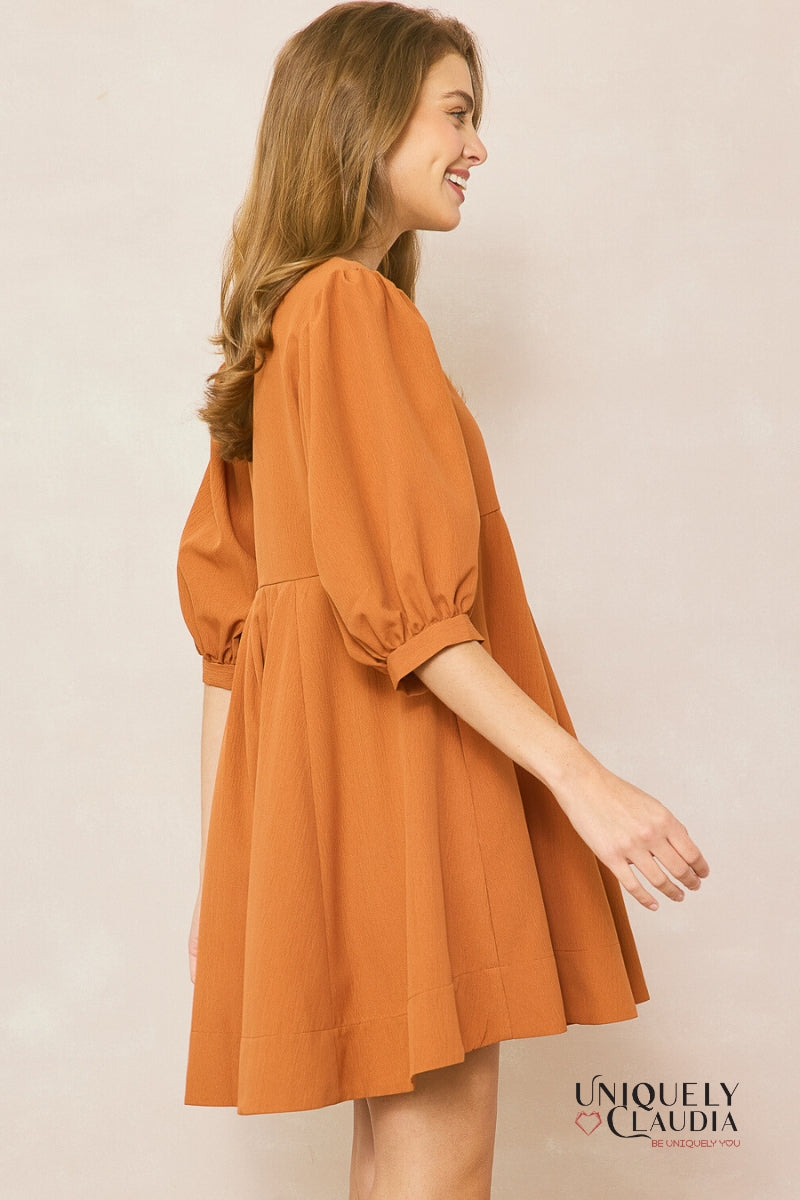 Alexis Puff Sleeves Babydoll Dress | Uniquely Claudia Boutique