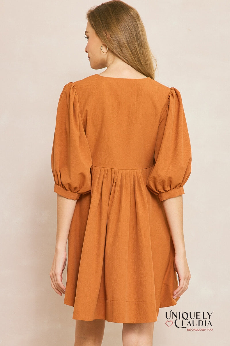 Alexis Puff Sleeves Babydoll Dress | Uniquely Claudia Boutique