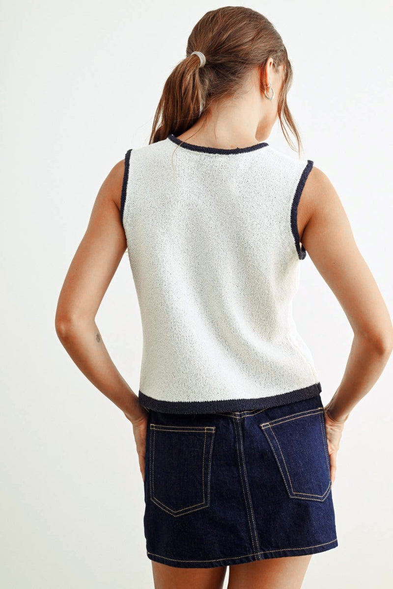 American Girl US Flag Knitted Sleeveless Top