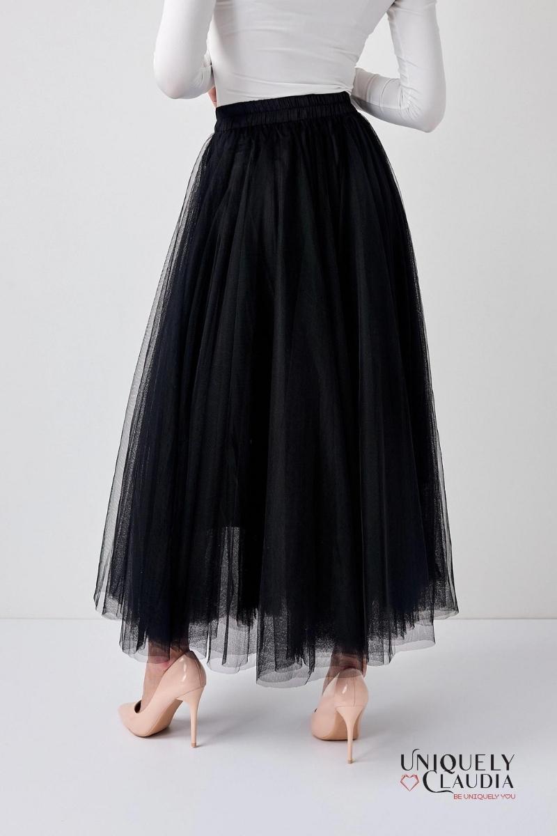 Aria Black Tulle Maxi Skirt | Uniquely Claudia Boutique