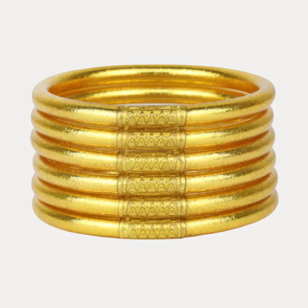 BuDhaGirl: Gold All Weather Serenity Prayer Bangles