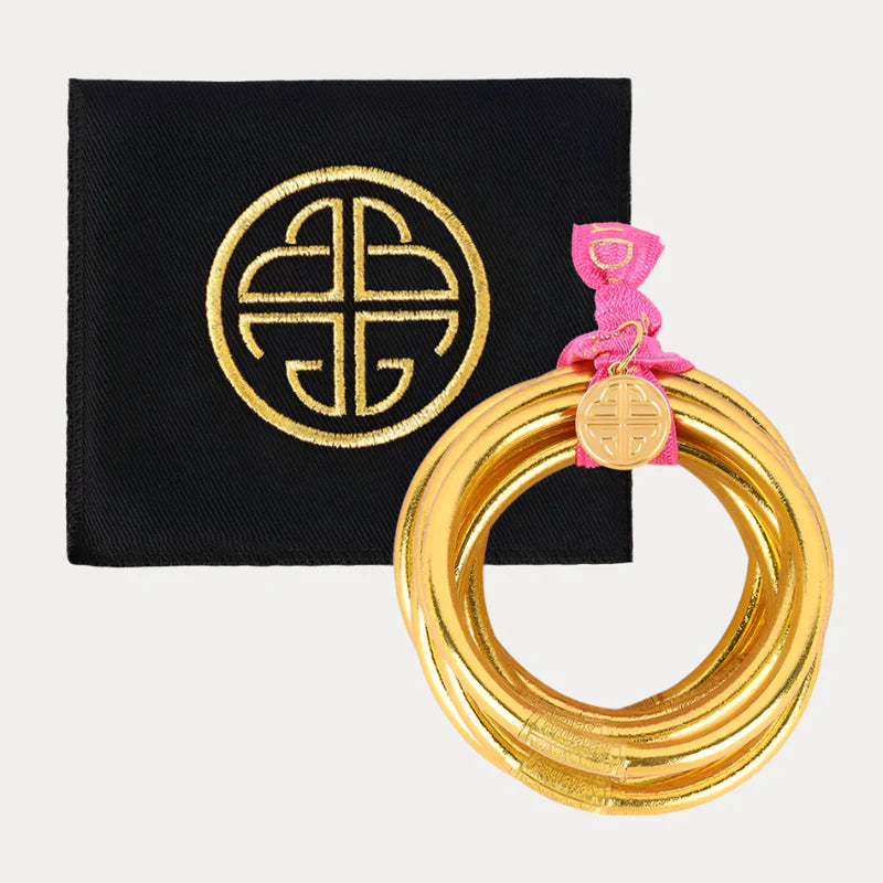 BuDhaGirl: Gold All Weather Serenity Prayer Bangles