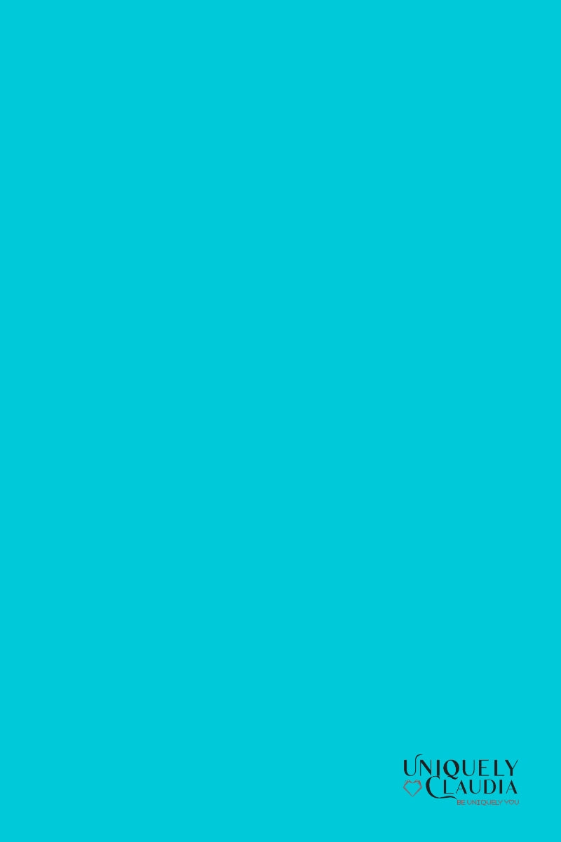 Solid teal color swatch with 'Uniquely Claudia' branding at the bottom.
