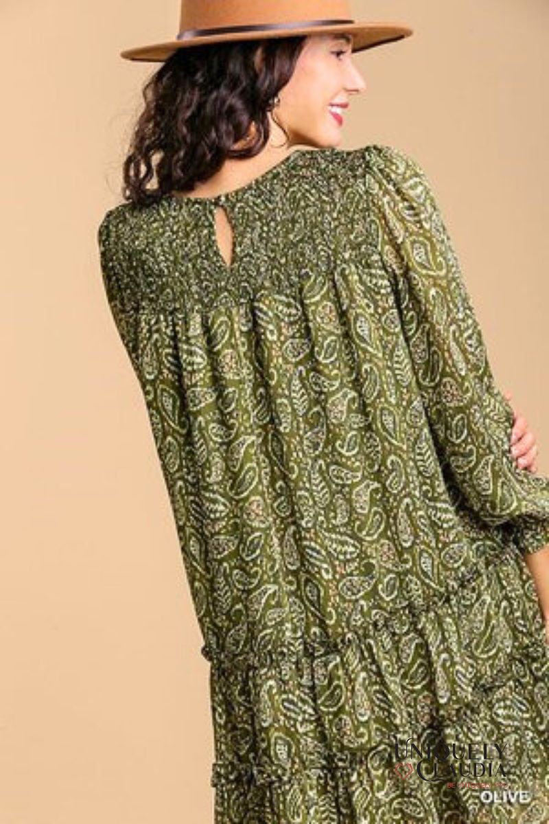 Casey Paisley & Lurex Tiered Mini Dress