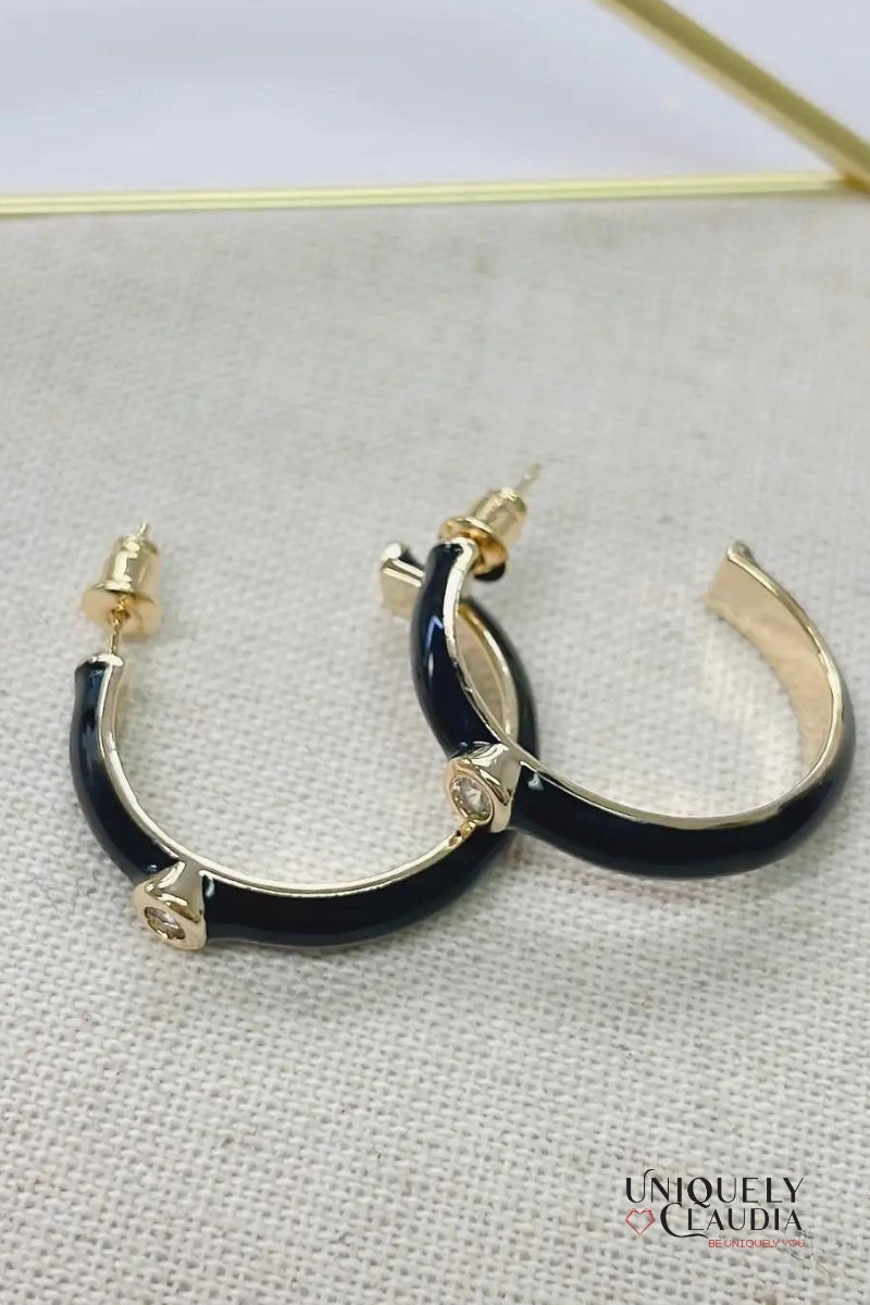 Chic Enamel Hoop Earrings - Uniquely Claudia Boutique