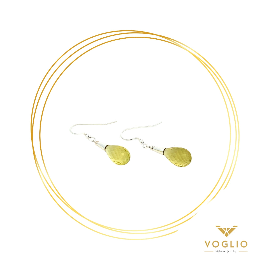 Citrine Briolette Drop Sterling Silver Earrings | Uniquely Claudia Boutique