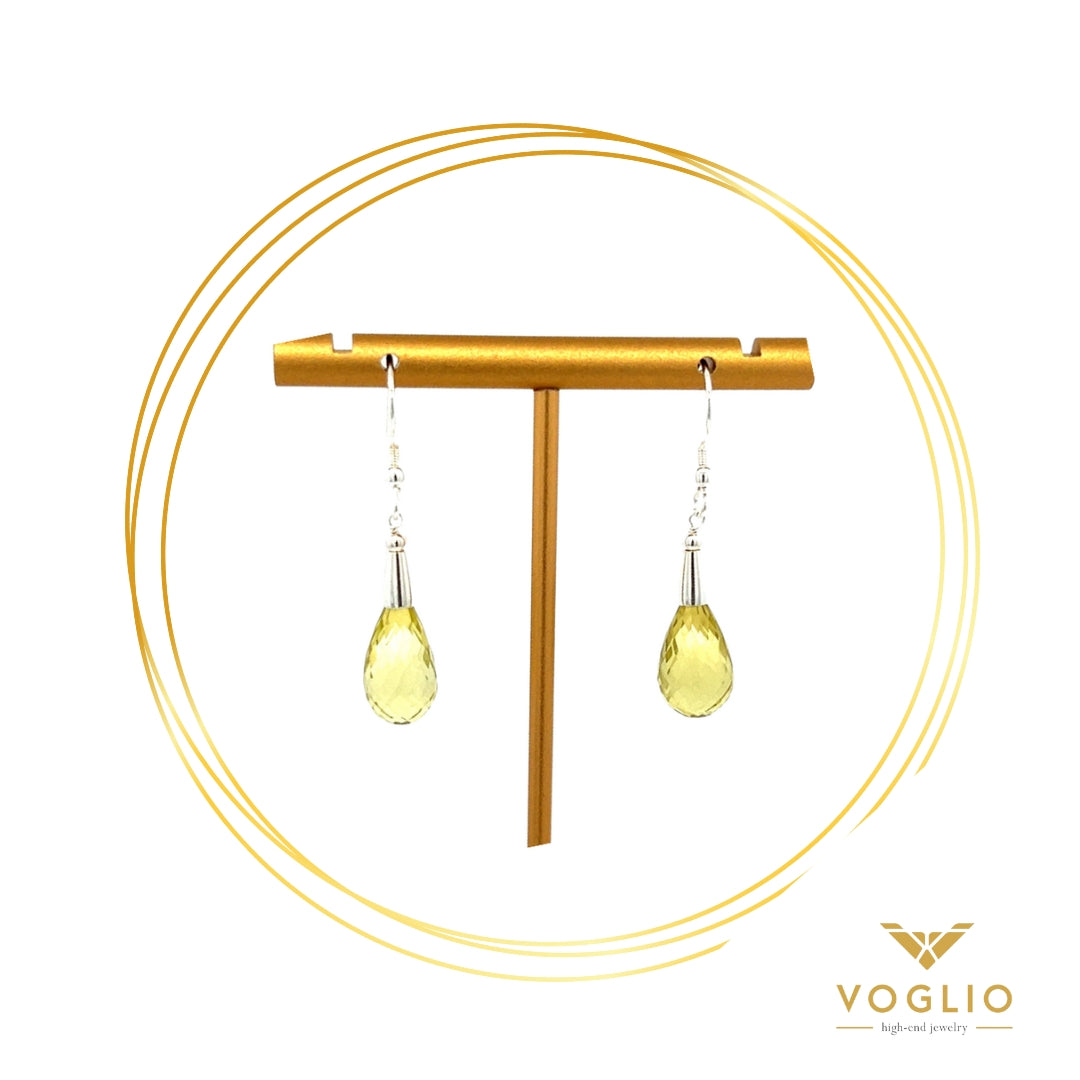 Citrine Briolette Drop Sterling Silver Earrings | Uniquely Claudia Boutique