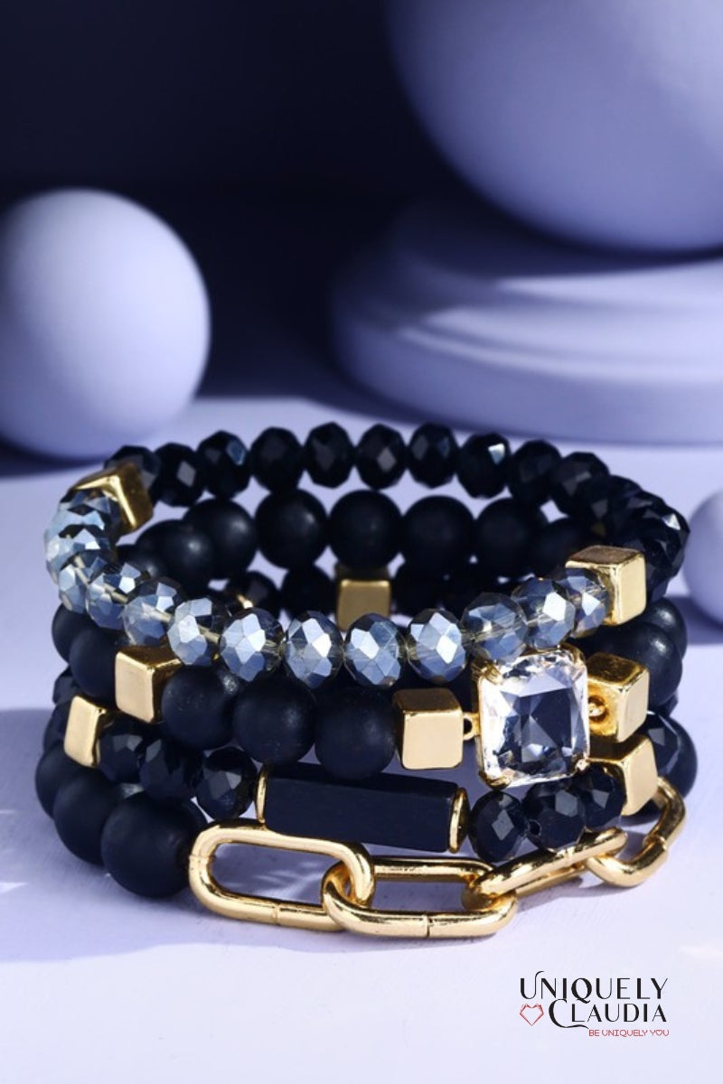City Lights Multi-Strand Beaded & Natural Stones Bracelet | Uniquely Claudia Boutique