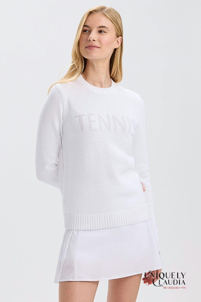 Woman wearing a white sweater