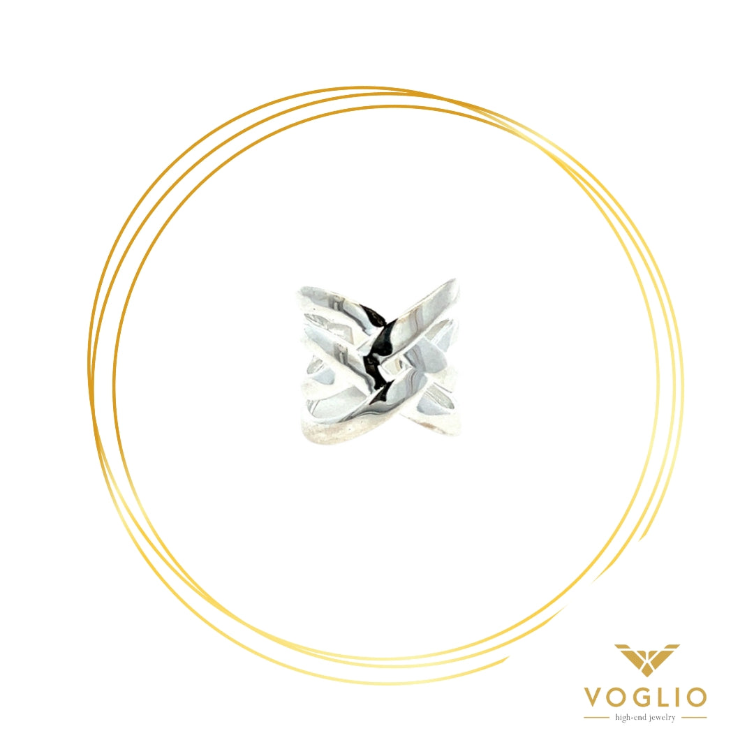 VOGLIO: Crossing Sterling Silver Ring