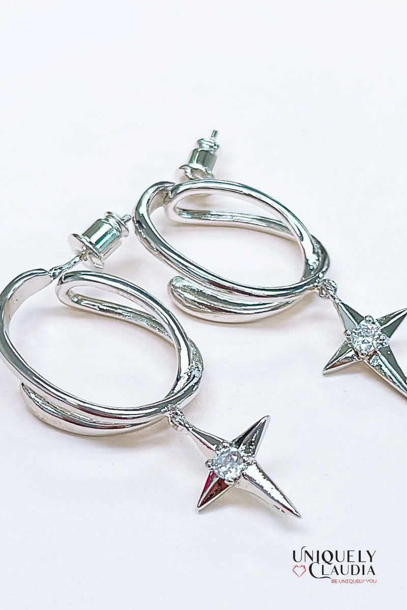 Diamond Star Hoop Earrings | Uniquely Claudia Boutique