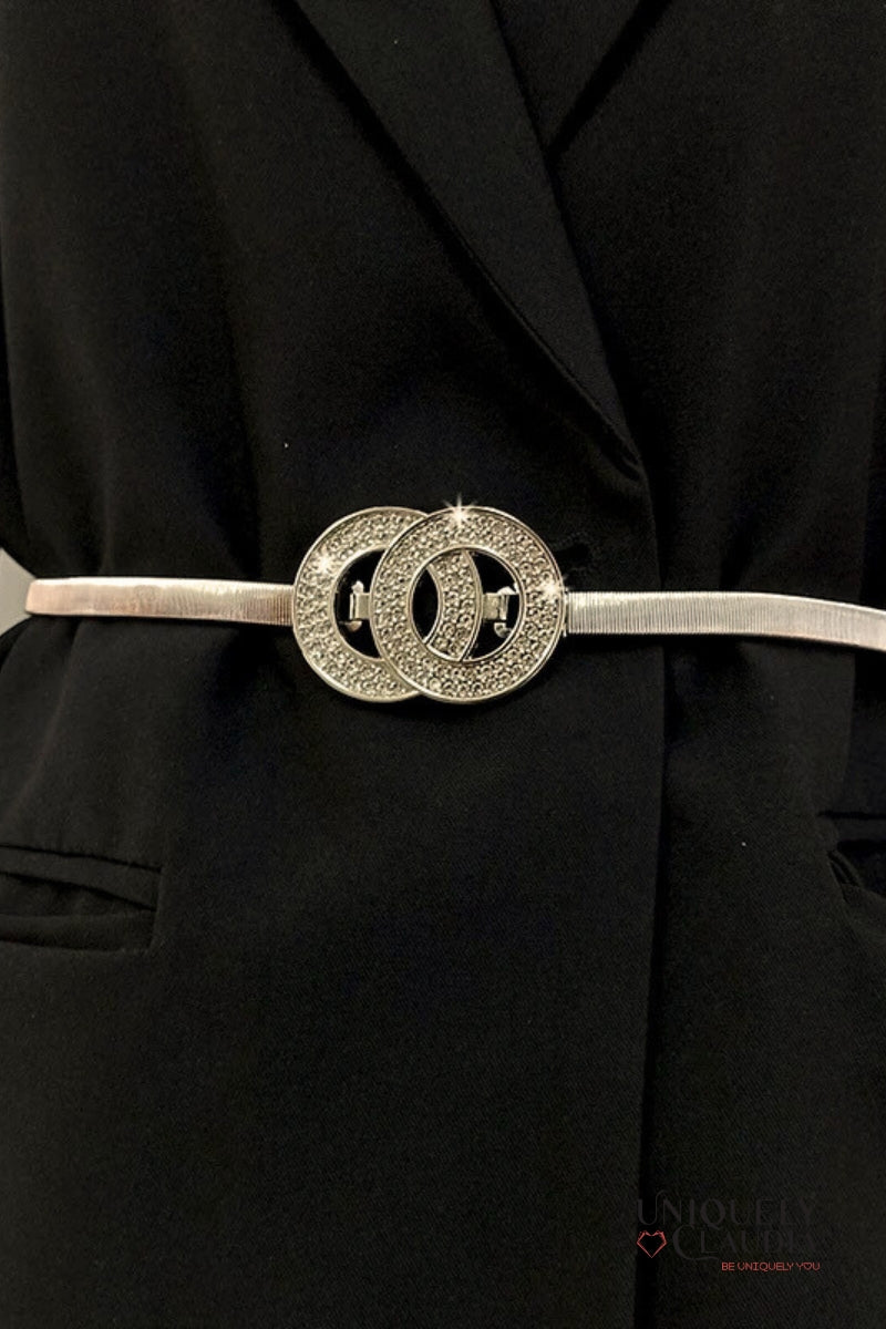 Gold belt with interlocking circular design