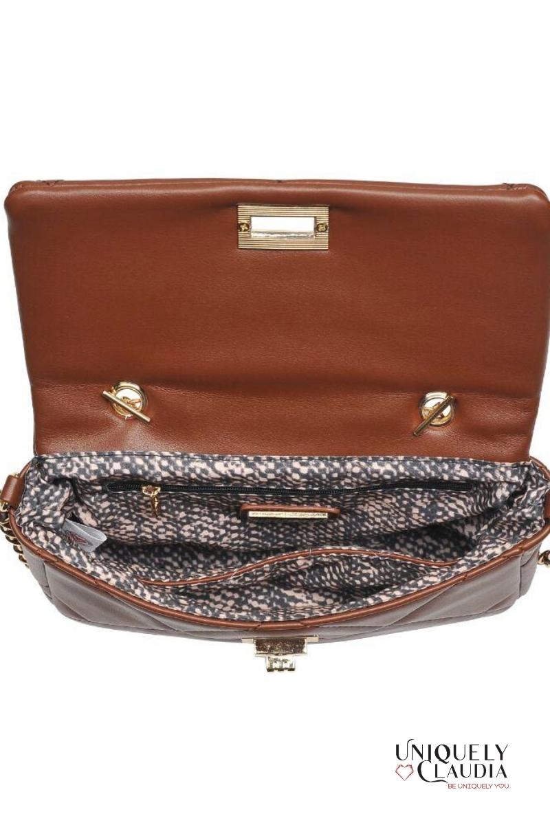 Emily Crossbody Chocolate Quilted Vegan Leather Bag | Uniquely Claudia Boutique