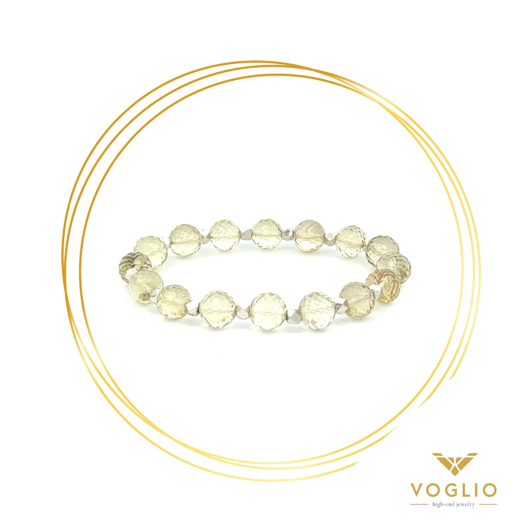 Faceted Citrine Natural Stone and Sterling Silver Bracelet | Uniquely Claudia Boutique