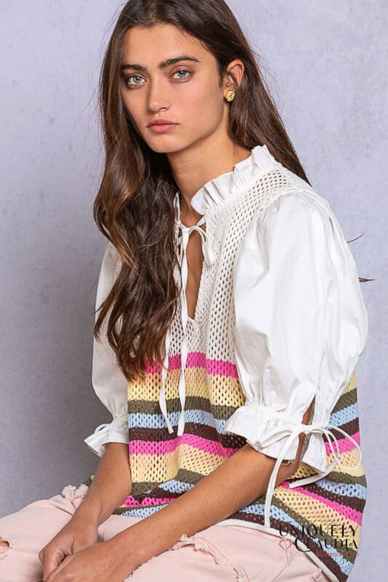 Gabby Balloon Sleeves Sweater Top | Uniquely Claudia Boutique