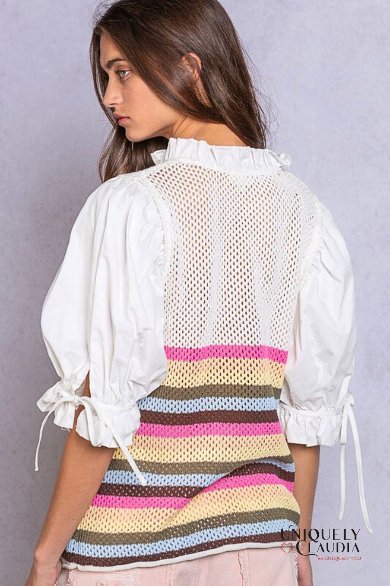 Gabby Balloon Sleeves Sweater Top | Uniquely Claudia Boutique