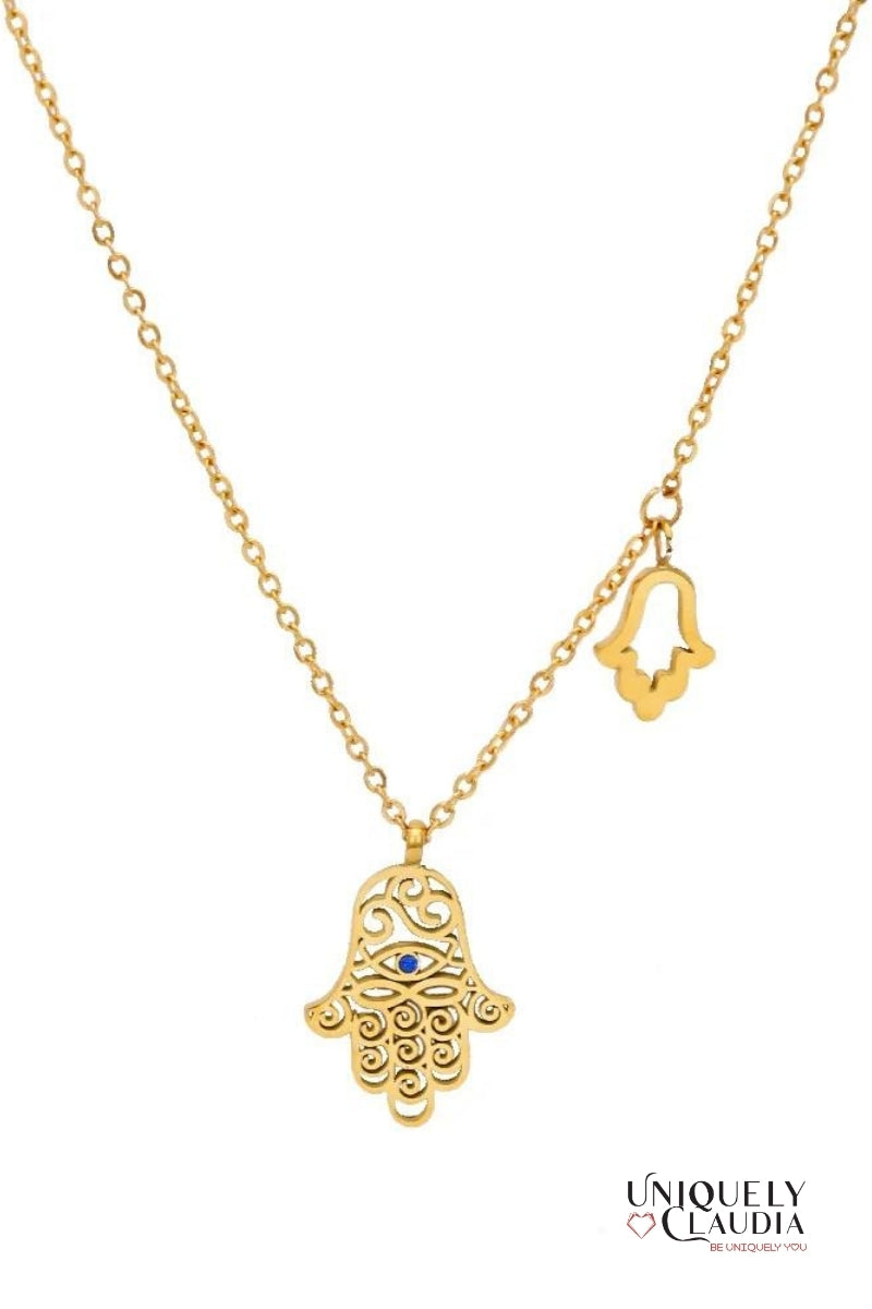 Hamsa Stainless Steel Necklace | Uniquely Claudia