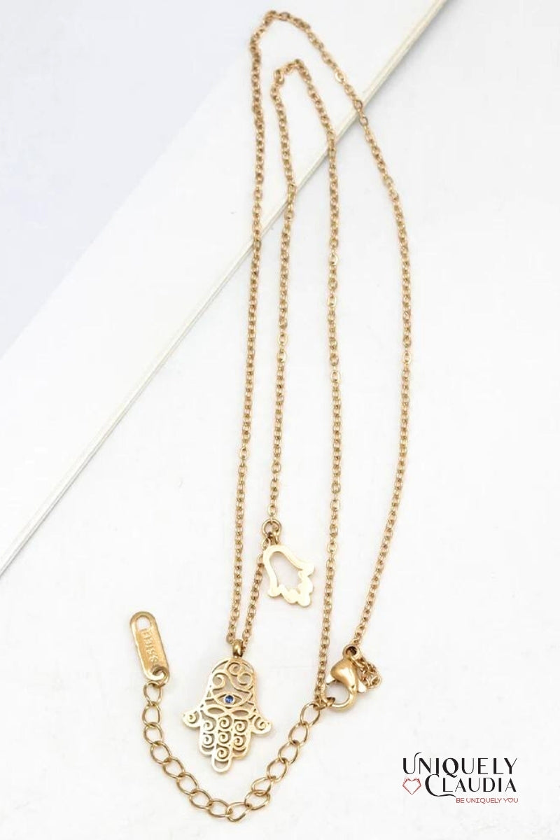 Hamsa Stainless Steel Necklace | Uniquely Claudia