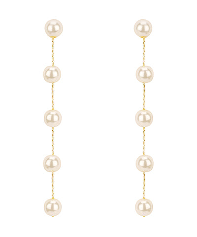Cascading Pearls Long Earrings