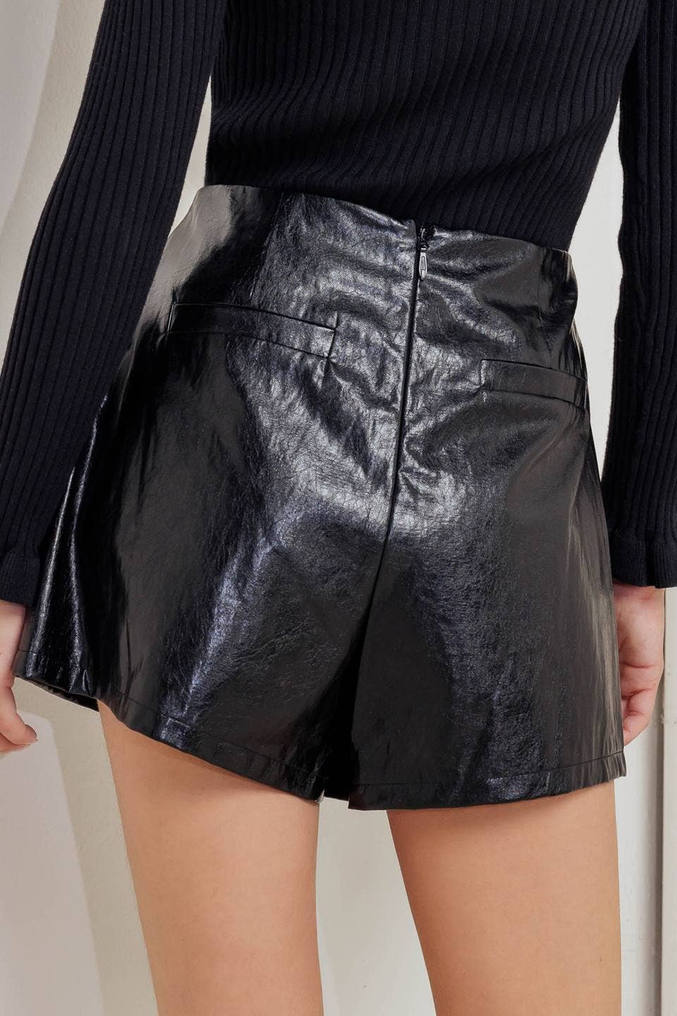 Jayleen Vegan Leather Wrap Skort