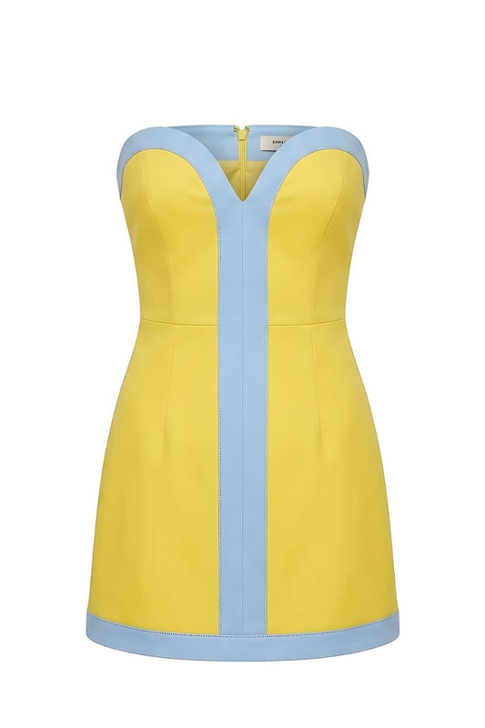 Kailey Color Block Strapless Romper Dress