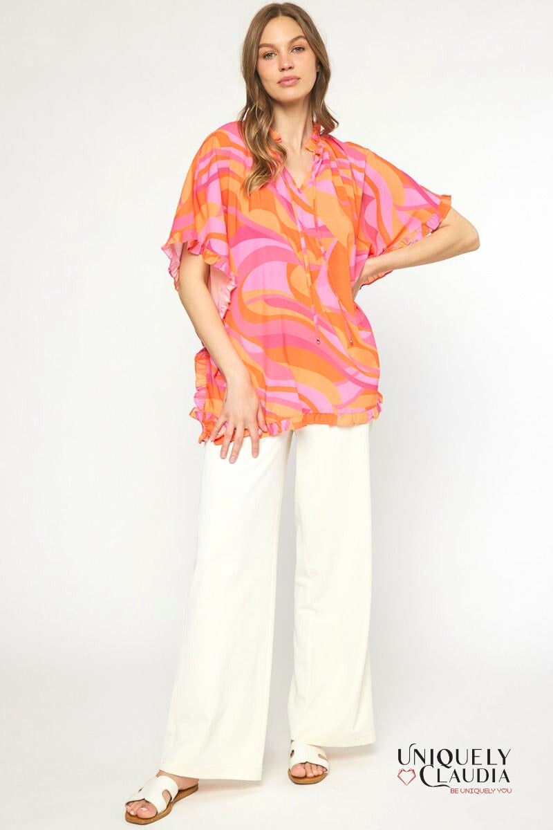 Kati Ruffles Tunic - Uniquely Claudia Boutique