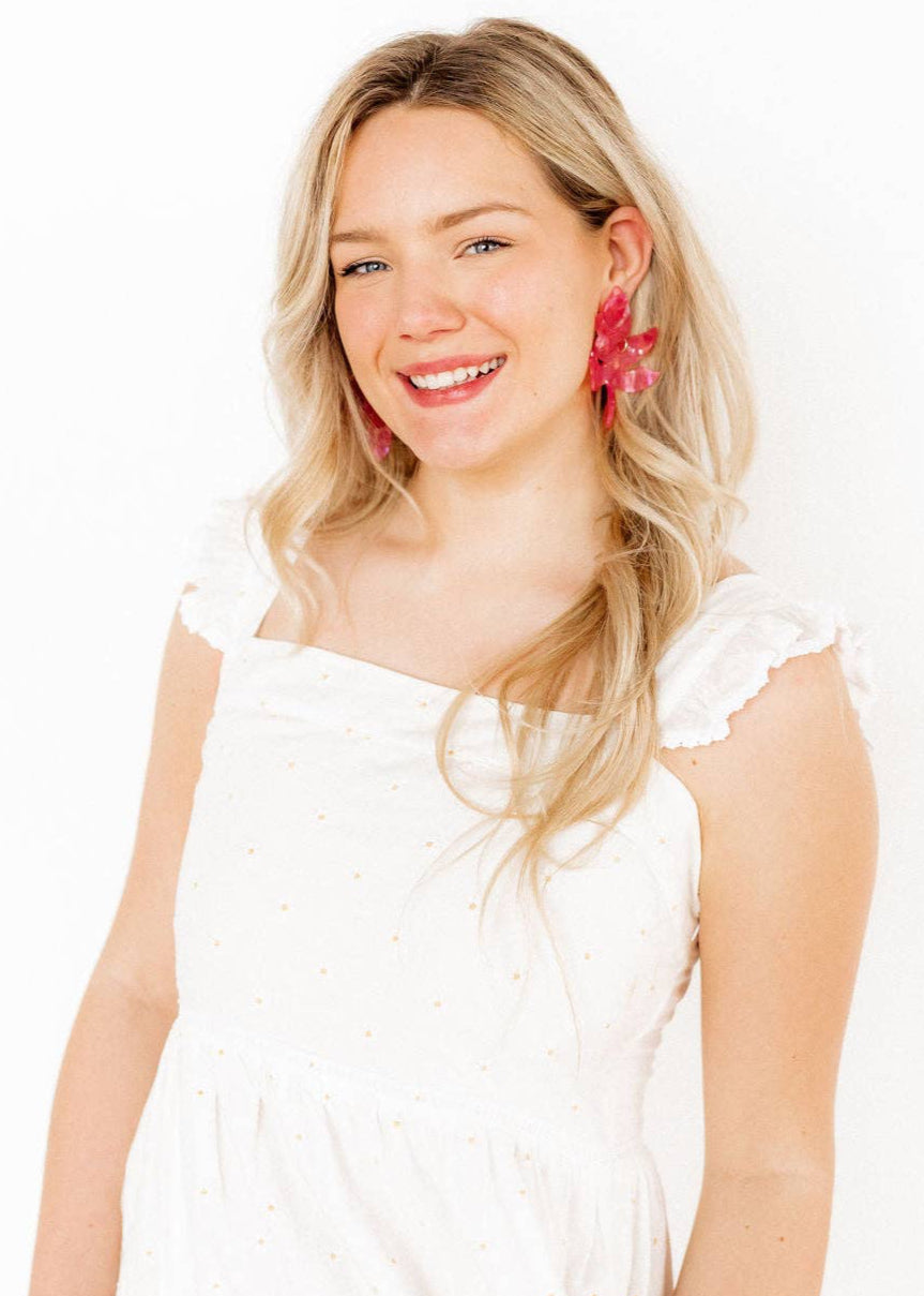 LINNY: Flora Azalea Pink Earrings | Uniquely Claudia