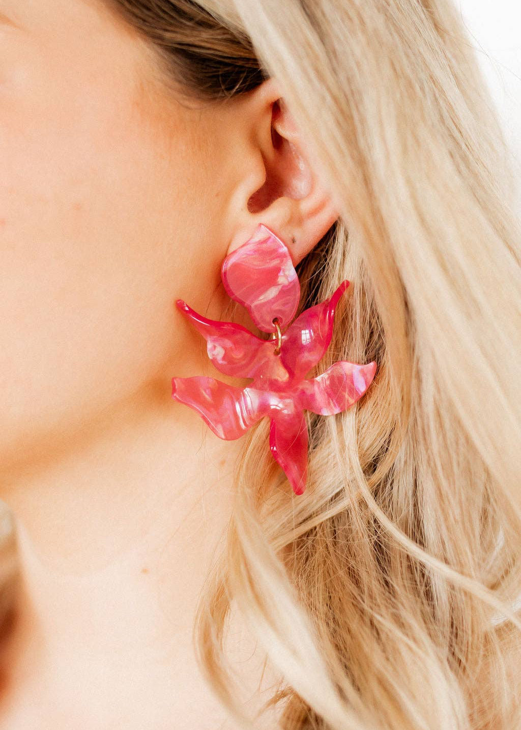 LINNY: Flora Azalea Pink Earrings | Uniquely Claudia