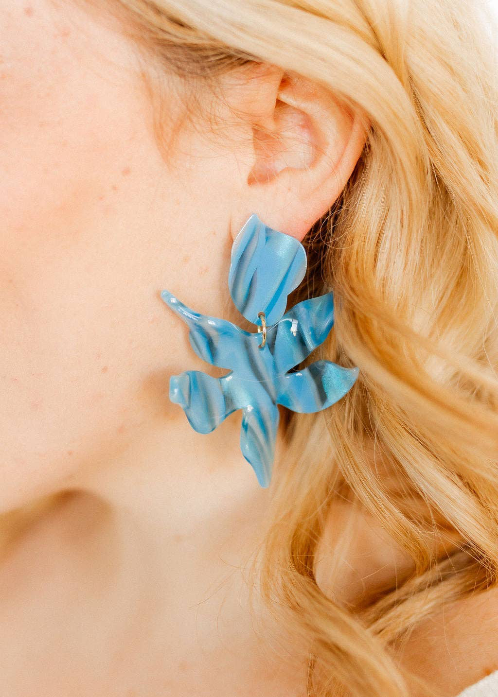 LINNY: Flora Blue Iris Earrings | Uniquely Claudia