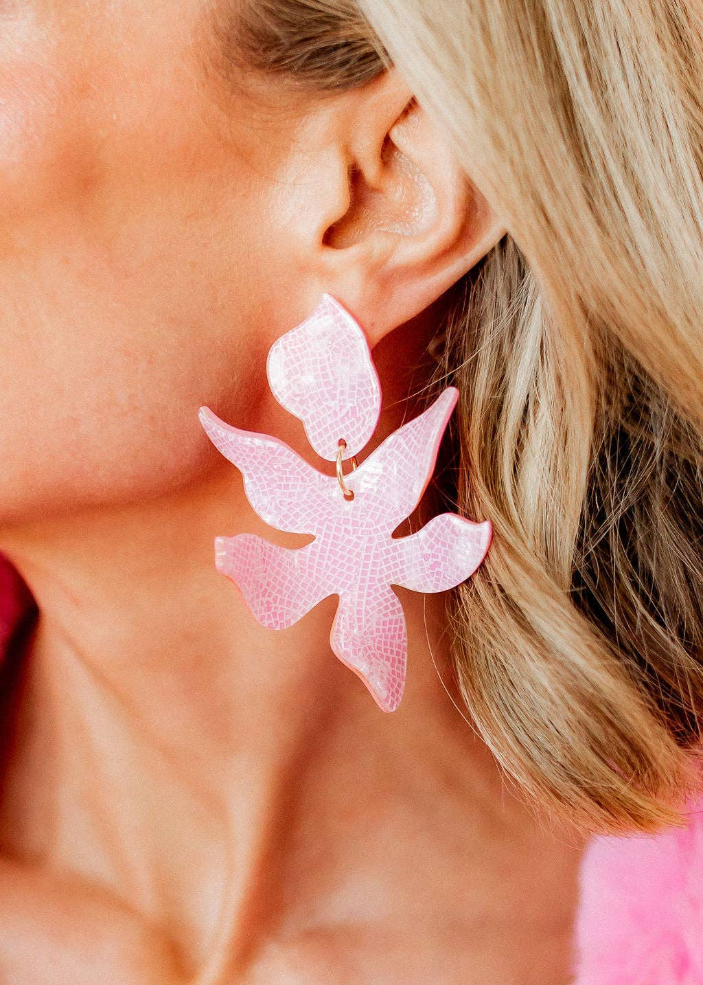 LINNY: Flora Disco Pink Earrings