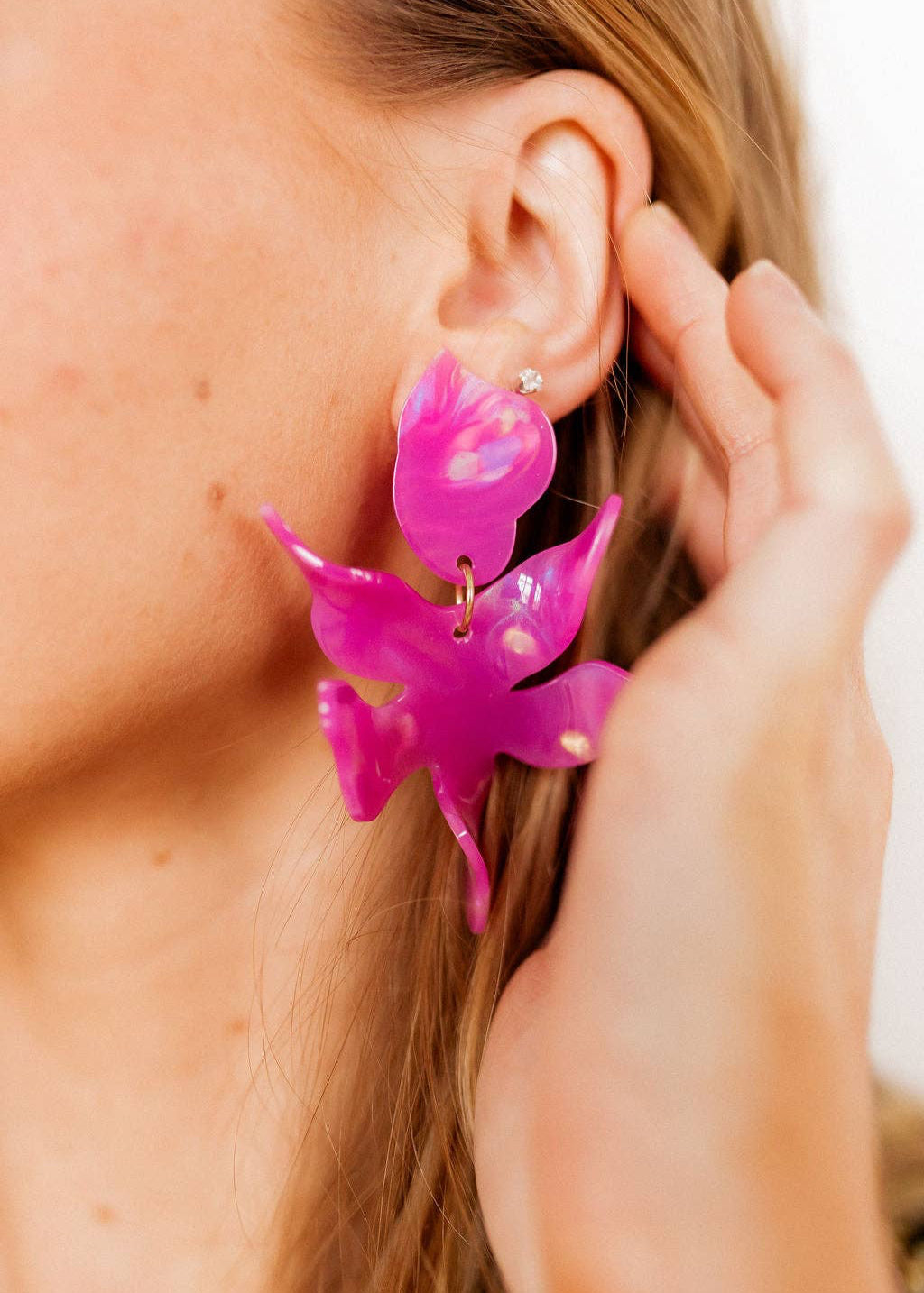 LINNY: Flora Orchid Purple Earrings