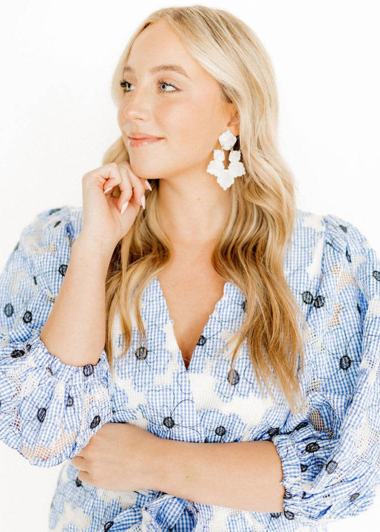 LINNY: Michelle Pearl White Earrings | Uniquely Claudia