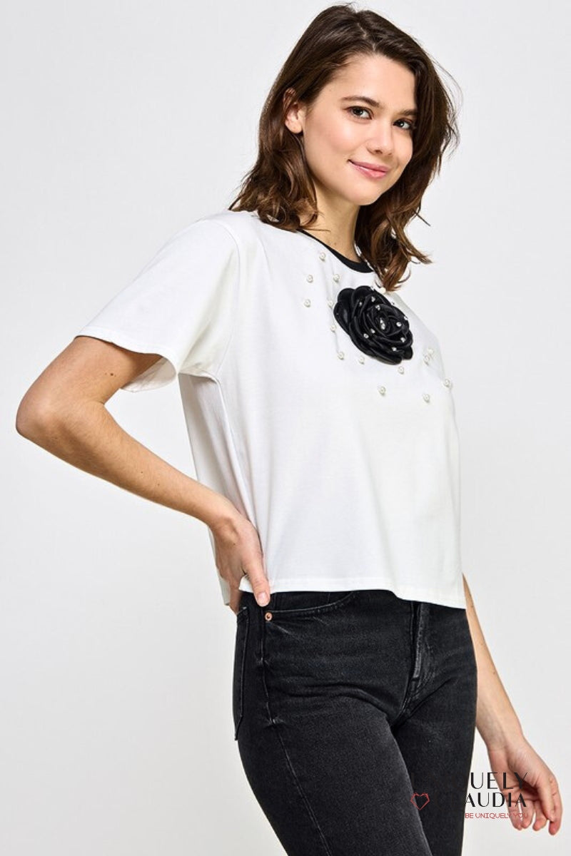 La Vie En Rose Embellished Top