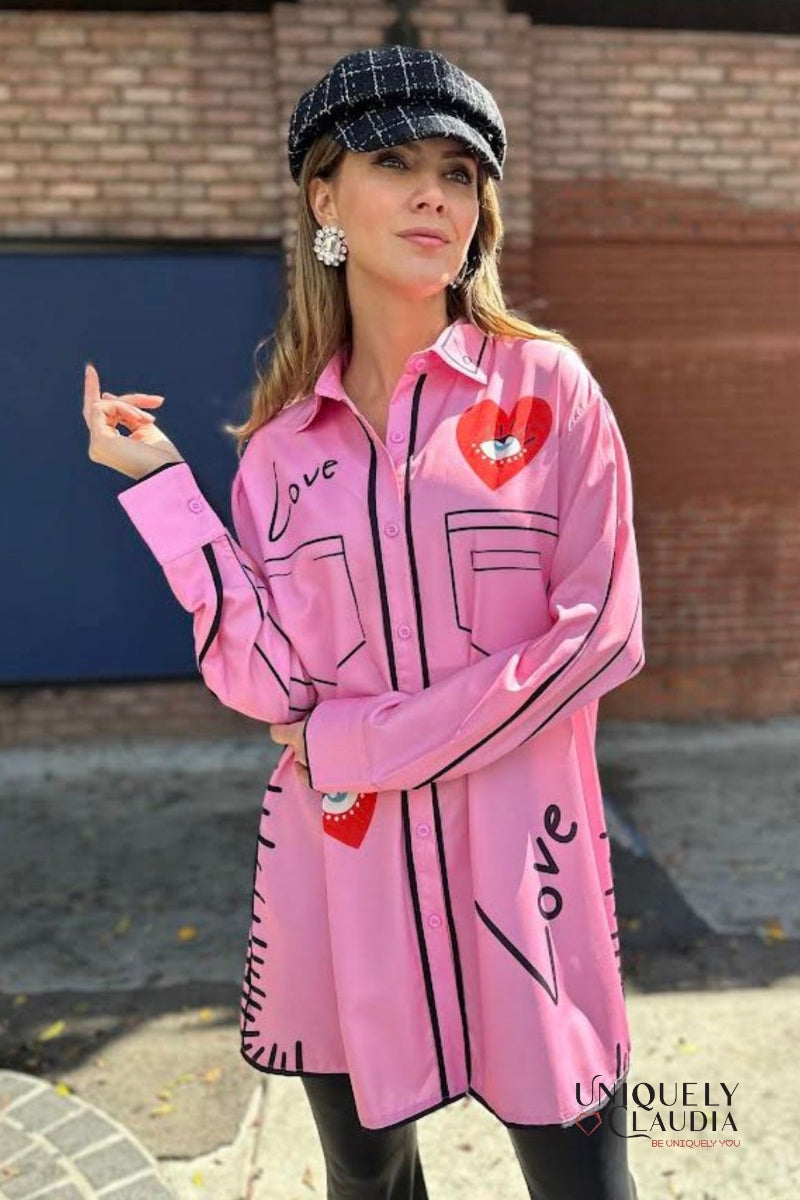 Love Letter Button Down Dress | Uniquely Claudia Boutique