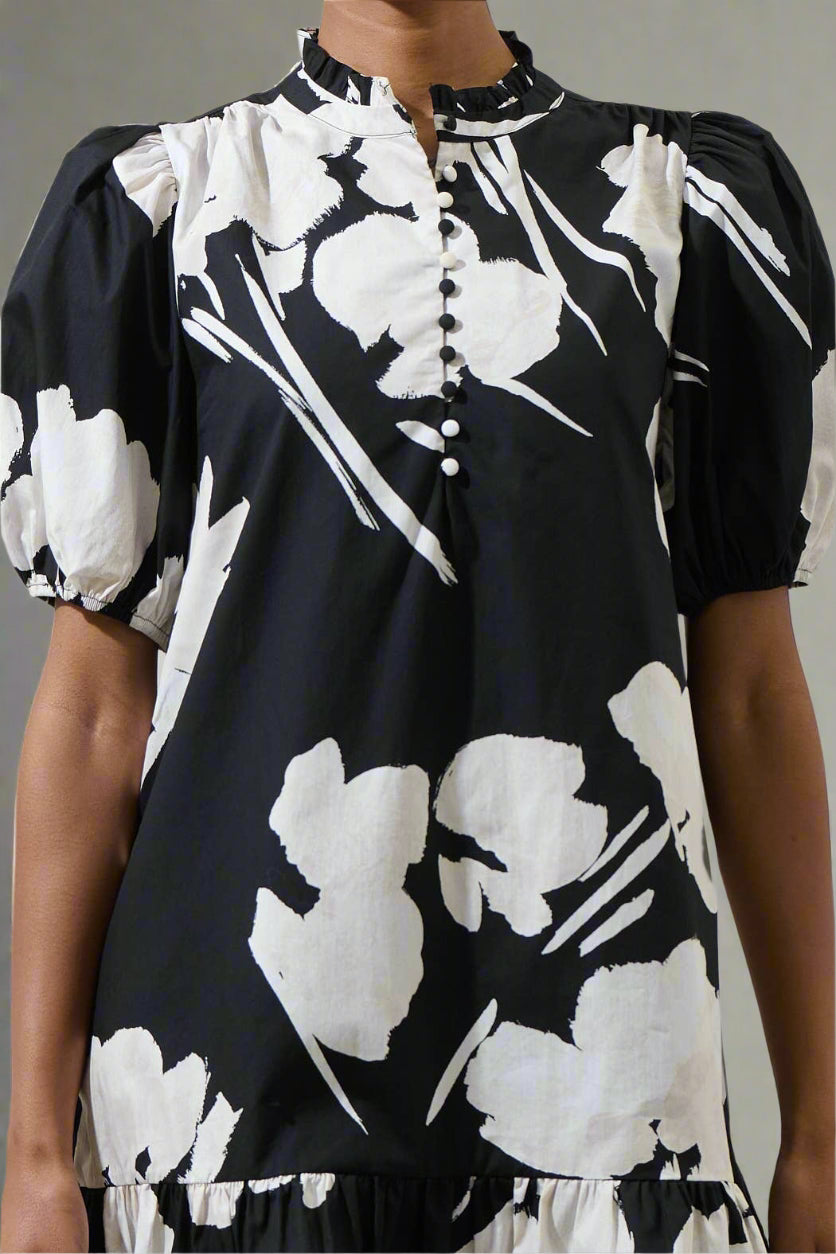 Lydia Shadow Floral Shift Mini Dress | Uniquely Claudia