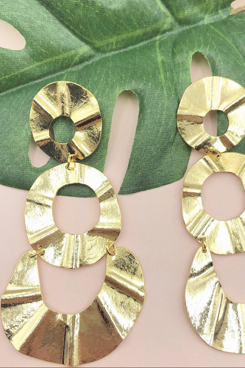Lynda 24kt Gold Plated Statement Earrings - Uniquely Claudia Boutique