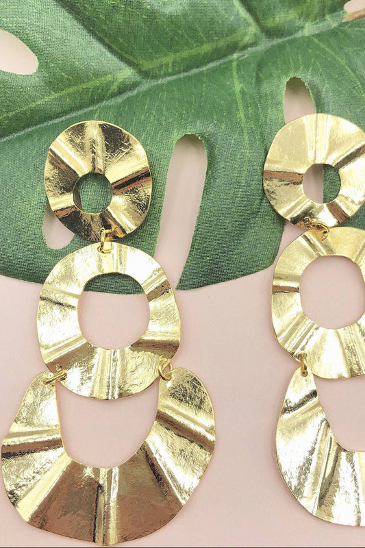 Lynda 24kt Gold Plated Statement Earrings - Uniquely Claudia Boutique