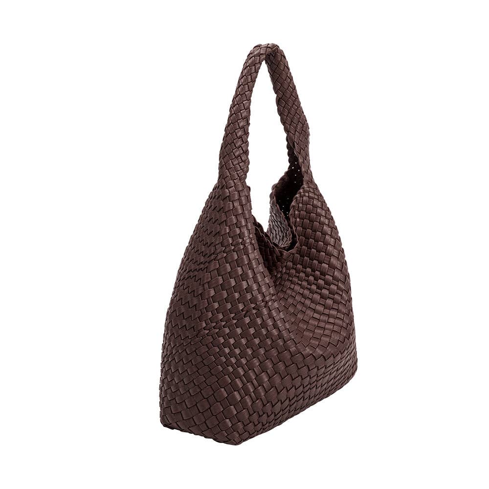 MELIE BIANCO: Johanna Espresso Recycled Vegan Shoulder Bag
