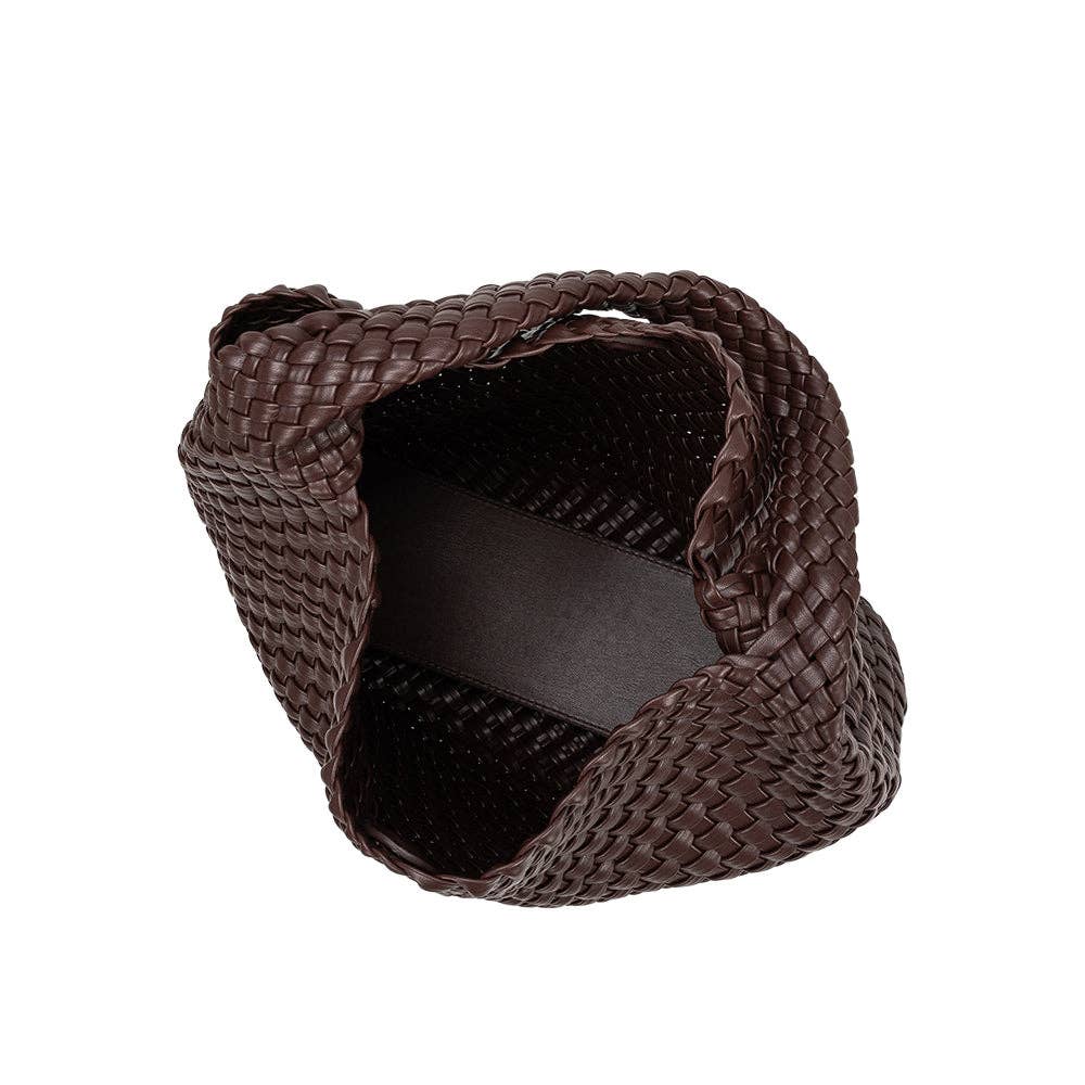 MELIE BIANCO: Johanna Espresso Recycled Vegan Shoulder Bag