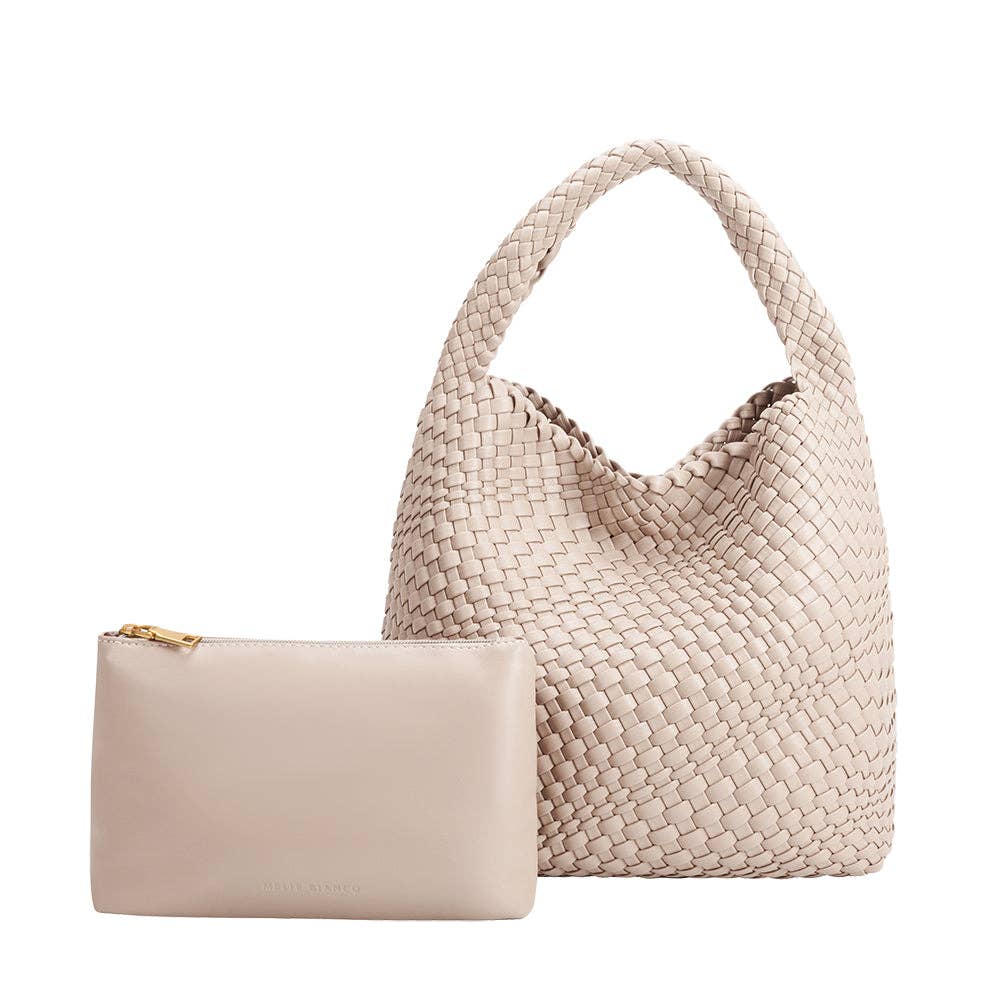 MELIE BIANCO: Johanna Ivory Recycled Vegan Shoulder Bag