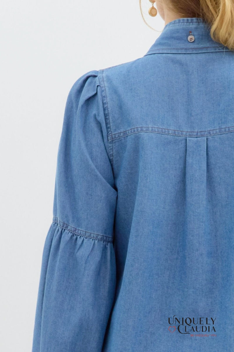 Martina Balloon Sleeve Button-Down Tencel Shirt