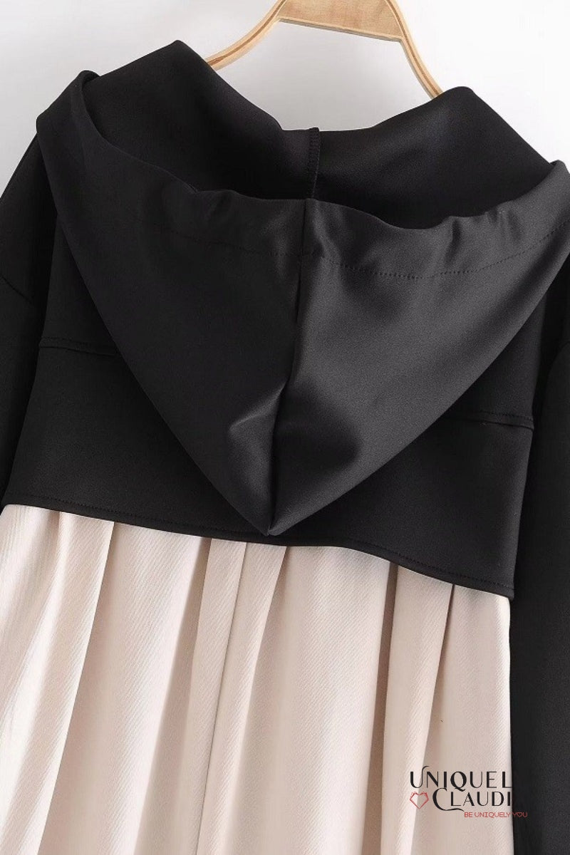 McKenna Contrast Front Zipper Hoodie Jacket | Uniquely Claudia Boutique