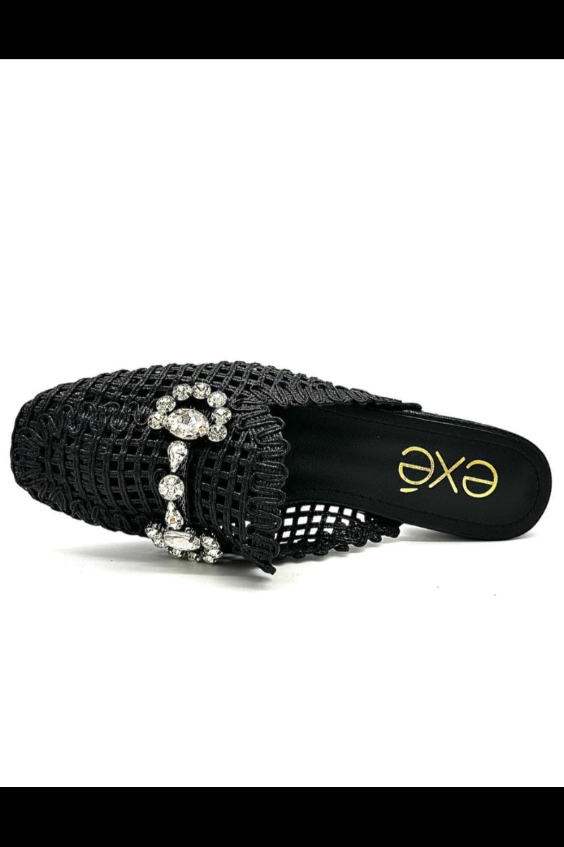 Melas Embellished Leather Loafer Mule