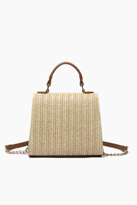 Woven Straw Crossbody Purse Casual Vacation Travel Bag: Natural - Uniquely Claudia Boutique